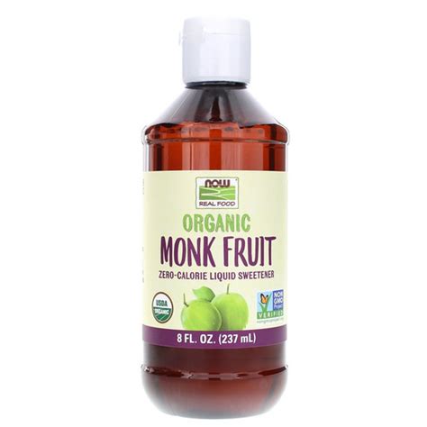 Organic Monk Fruit Liquid Sweetener, NOW Foods