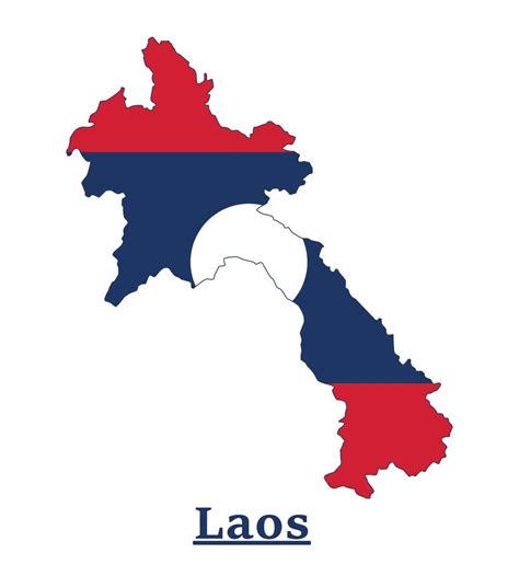 Laos National Flag Map Design, Illustration Of Laos Country Flag Inside ...