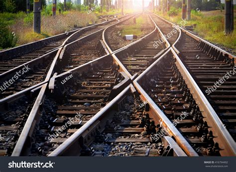 Train Tracks Leading Into Sunset Stock Photo 416794492 | Shutterstock