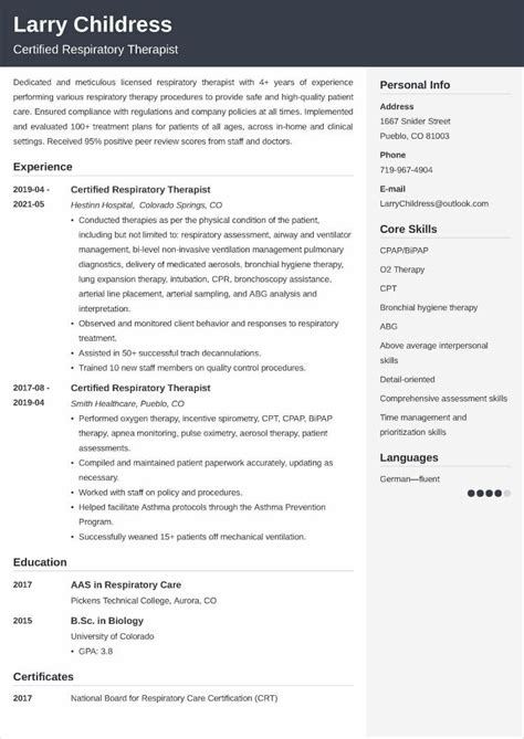 Respiratory Therapist Resume—Sample & 25+ Writing Tips