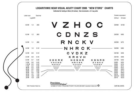 Near chart ETDRS letters 40cm, 2-sided, scrambled "A" | Tests de cerca ...