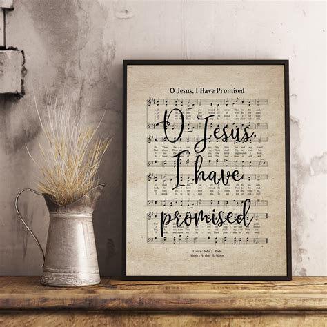 O Jesus I Have Promised Vintage Hymn Wall Art Print Biblical | Etsy