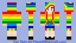 Rainbow girl By Zrobyt Minecraft Skin