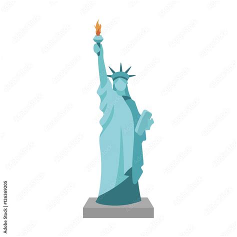 Statue of Liberty icon in cartoon style isolated on white background ...