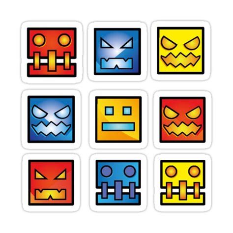 "geometry dash icon face" Sticker for Sale by BaCalic in 2023 ...