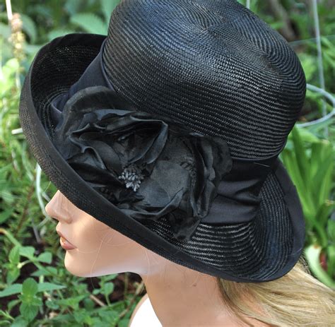 Ladies Black Hat, Formal Black Hat, Women's Black Hat, Dressy Hat ...