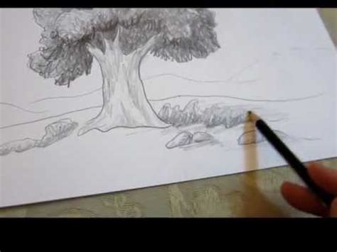 How To Draw A Tree in Landscape - Drawing Techniques - YouTube