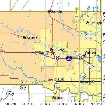 El Reno, Oklahoma (OK) ~ population data, races, housing & economy