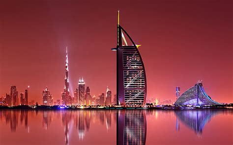 Dubai, Burj Al Arab, UAE, Burj Khalifa, night, skyscrapers, luxury ...