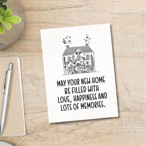 Printable New Home Wishes Blessings Card New Home Card House Warming ...