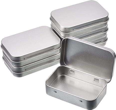 SANGDA Metal Hinged Tin Box Containers,Small Storage Kit Rectangular ...