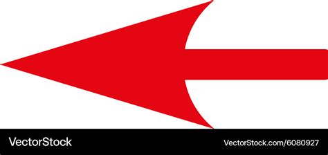 Sharp Left Arrow flat red color icon Royalty Free Vector