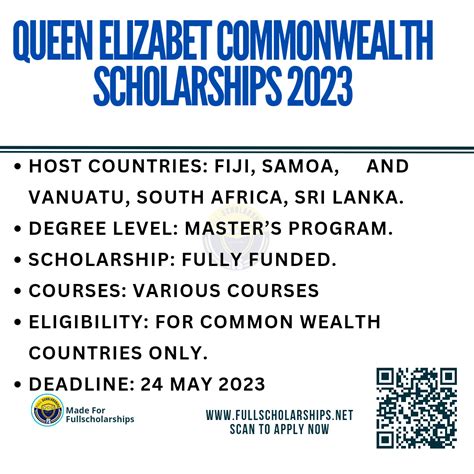 Queen Elizabeth Fully Funded Commonwealth Scholarships 2023-2024 Study ...