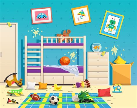 Free Vector | Messy children room interior with dirty stains on wall ...