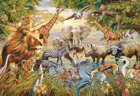 Animals at the Waterhole, 500pc | Adult Puzzles | Puzzles | Products ...