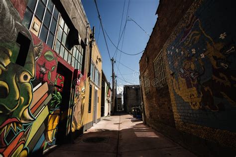 Urban Graffiti Alleyway in the City Editorial Image - Image of escape ...