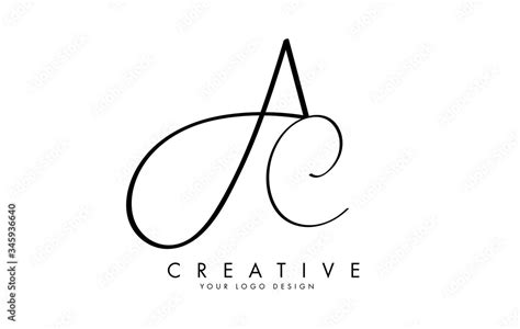 Handwritten AC A C Letters Logo Design Vector. Stock Vector | Adobe Stock