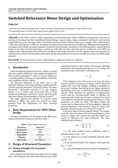 (PDF) Switched Reluctance Motor Design and Optimization