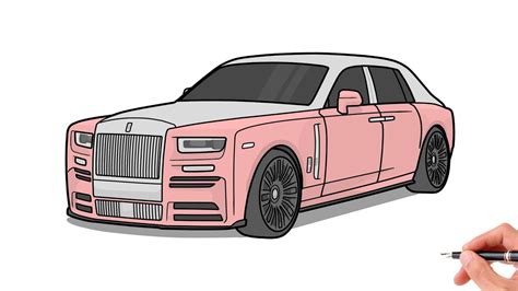 How to draw a ROLLS ROYCE PHANTOM MANSORY 2018 / drawing Rolls-Royce ...