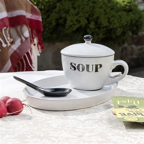 traditional soup bowl and spoon set by dibor | notonthehighstreet.com