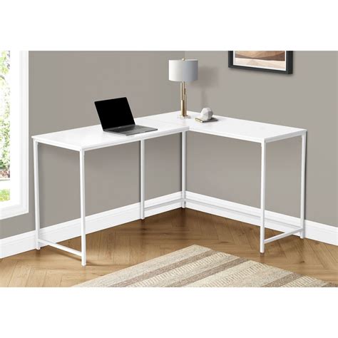 58.25" White Contemporary Corner Computer Desk | Christmas Central