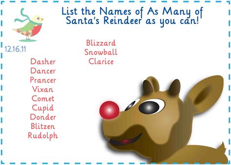 santa's reindeer names 9 reindeers