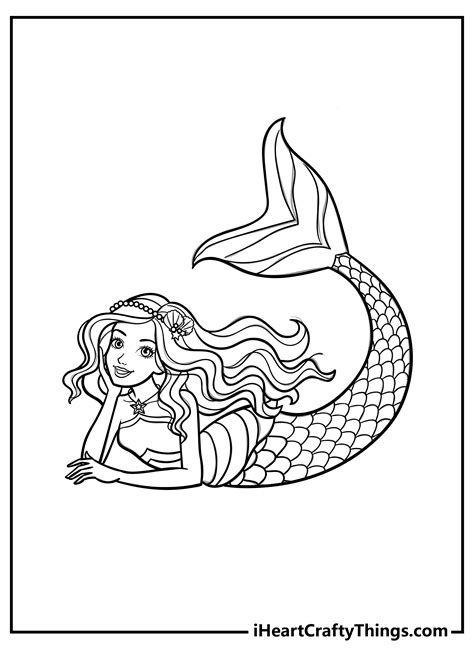 Mermaid Free Printable Coloring Pages - Printable Templates Free