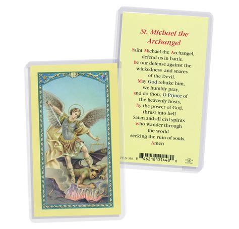 ST MICHAEL THE ARCHANGEL PRAYERCARD - Divine Mercy Gift Shop