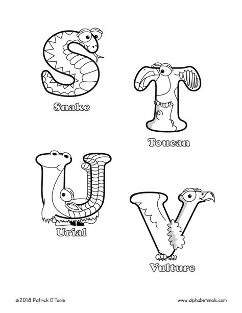 Alphabetimals Coloring Pages Coloring Pages