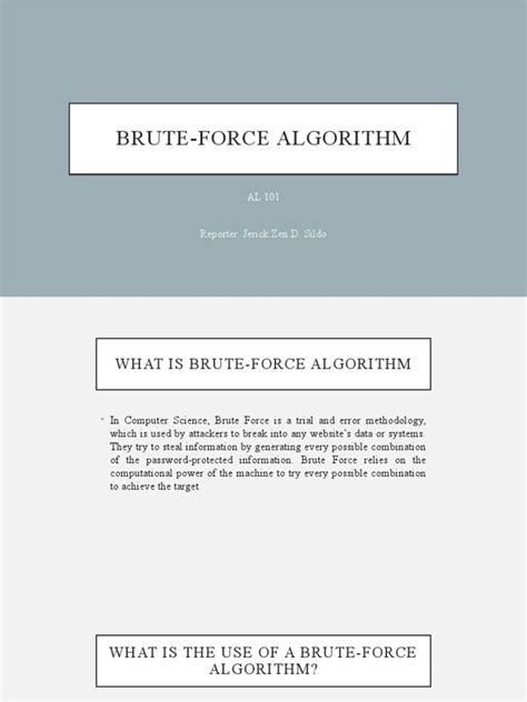 Brute Force Algorithm | PDF | Password | Computing