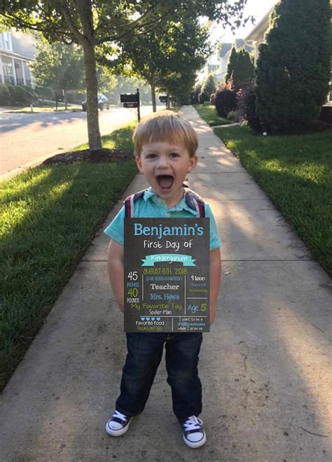 Chalkboard First Day of School Printable Blue and Green - Etsy