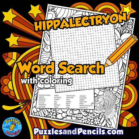 Hippalectryon Word Search Puzzle with Coloring | Greek Mythology ...