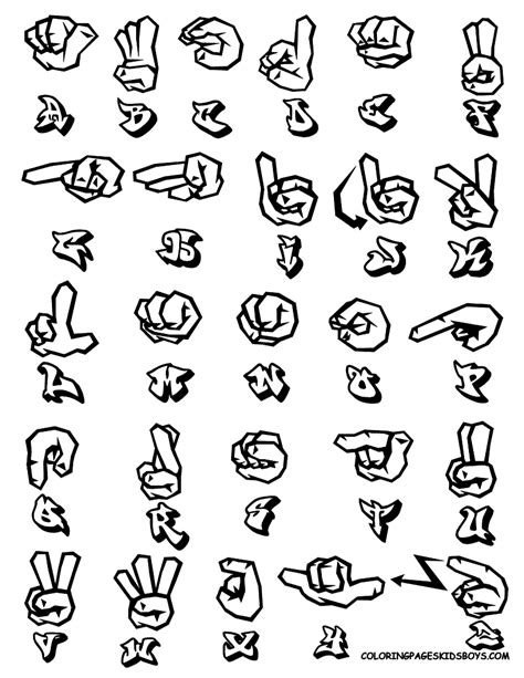 Graffiti Sign Language Alphabet : Letters A-Z || Graffiti Tutorial