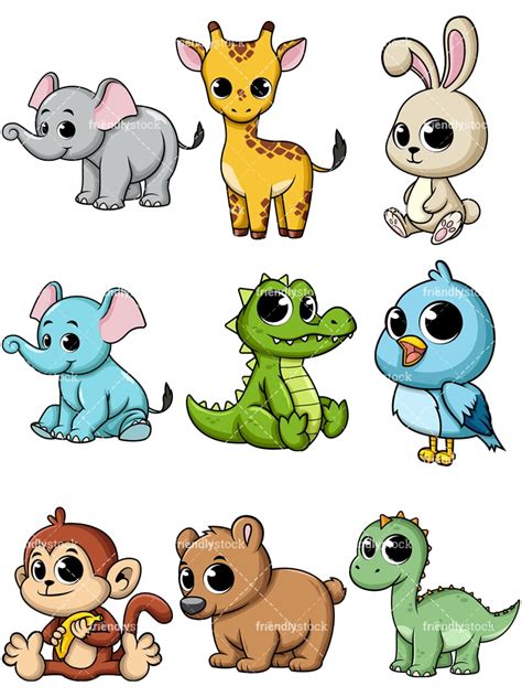 Baby Animals Cartoon Background