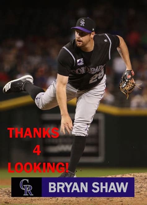 BRYAN SHAW 2018 COLORADO ROCKIES BASEBALL CARD