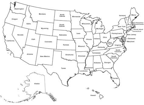 Drab Blank Map Of Usa With State Names Free Vector - Www