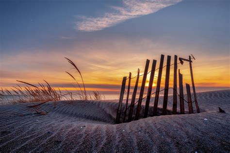 Beach Sand Dunes Sunset