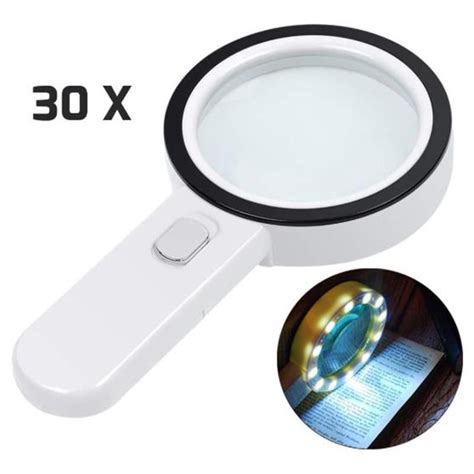 30X Magnifying Glass with Light, Handheld Lighted Magnifier Led ...