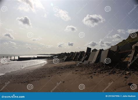 Coastal Erosion Remediation South of Hornsea, Yorkshire, England Stock ...