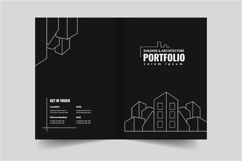 Premium Vector | Black and White Building and architecture portfolio ...