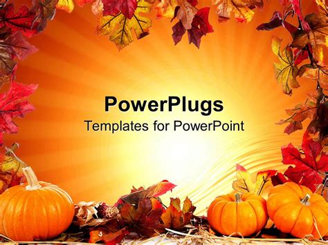 PowerPoint Template: Autumn fall leaf border with orange background and ...