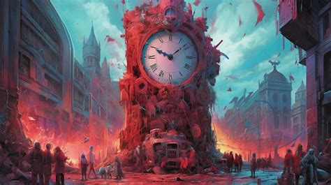 Premium AI Image | A giant clock tower in an abandoned city Fantasy ...