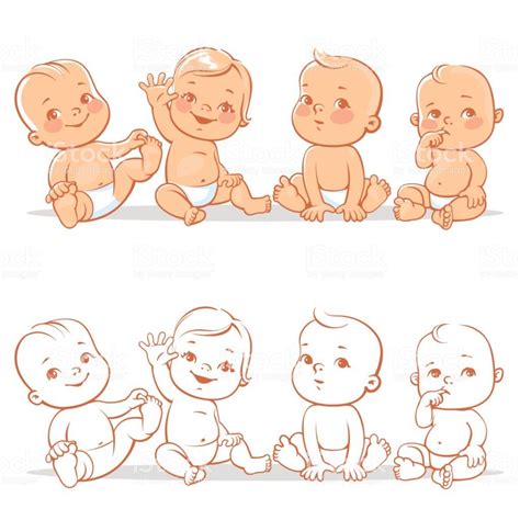 Cute little babies in diaper sitting together. Happy children. Girls ...