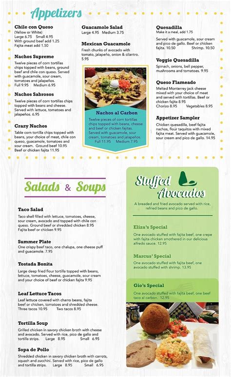 Mr. Sombrero Mexican Restaurant menu in League City, Texas