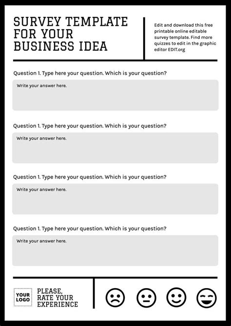 Printable Survey Template Free - FREE PRINTABLE TEMPLATES