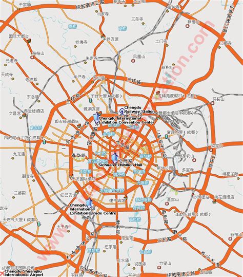 City map of Chengdu, street map, Chengdu guide, Chengdu roads map