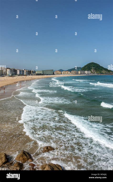 Zurriola beach in San Sebastian Spain Stock Photo - Alamy