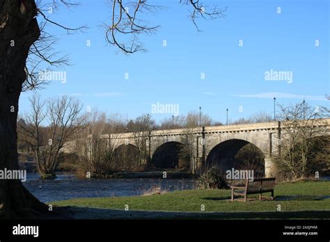 Kelso Bridge or Rennie's Bridge over the River Tweed in Kelso, Scottish ...