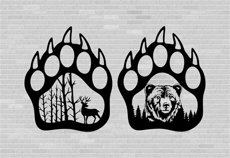 Bears Paw vectors Bear paw cut files Bear Paw Print SVG DXF | Etsy