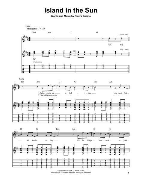 Island In The Sun by Weezer - Guitar Tab Play-Along - Guitar Instructor